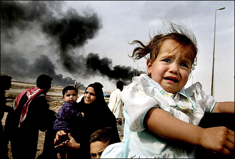 Flygtninge børn Basra april 2003